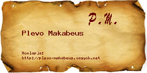 Plevo Makabeus névjegykártya